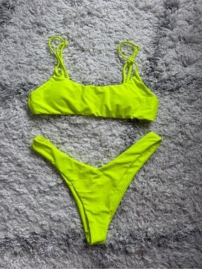 Neon Lime Green Bikini Set - Medium